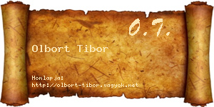Olbort Tibor névjegykártya